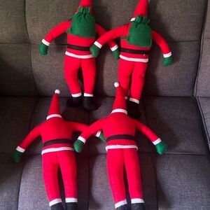 Festive Red and Green Santa Plush Toys